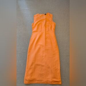 Ann Taylor Women's Sleeveless Sheath Dress Size 6 Orange Back Zip Lined